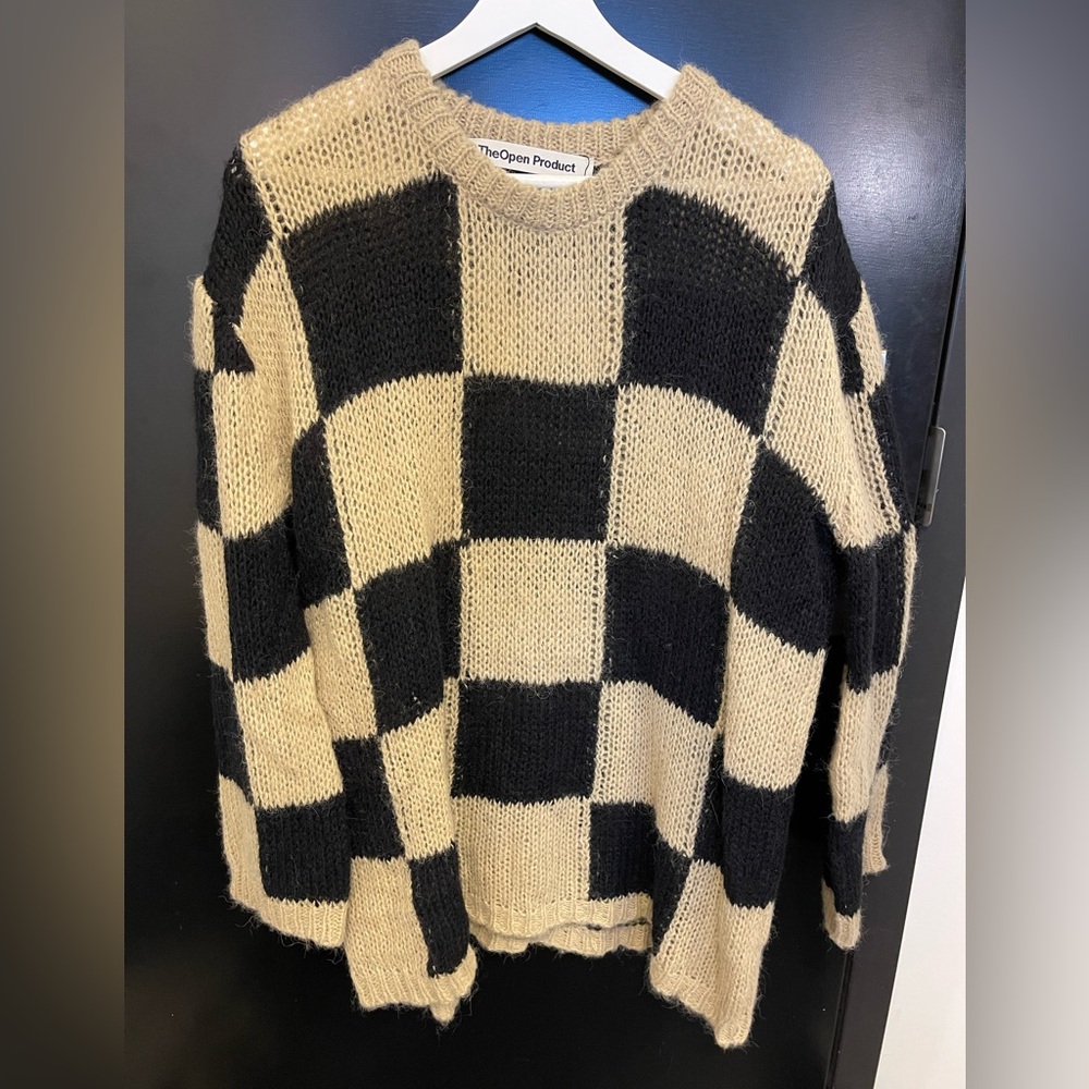The open product chessboard check sweater size1 women